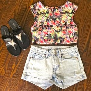 Audrey 3+1 Floral Crop Top Small